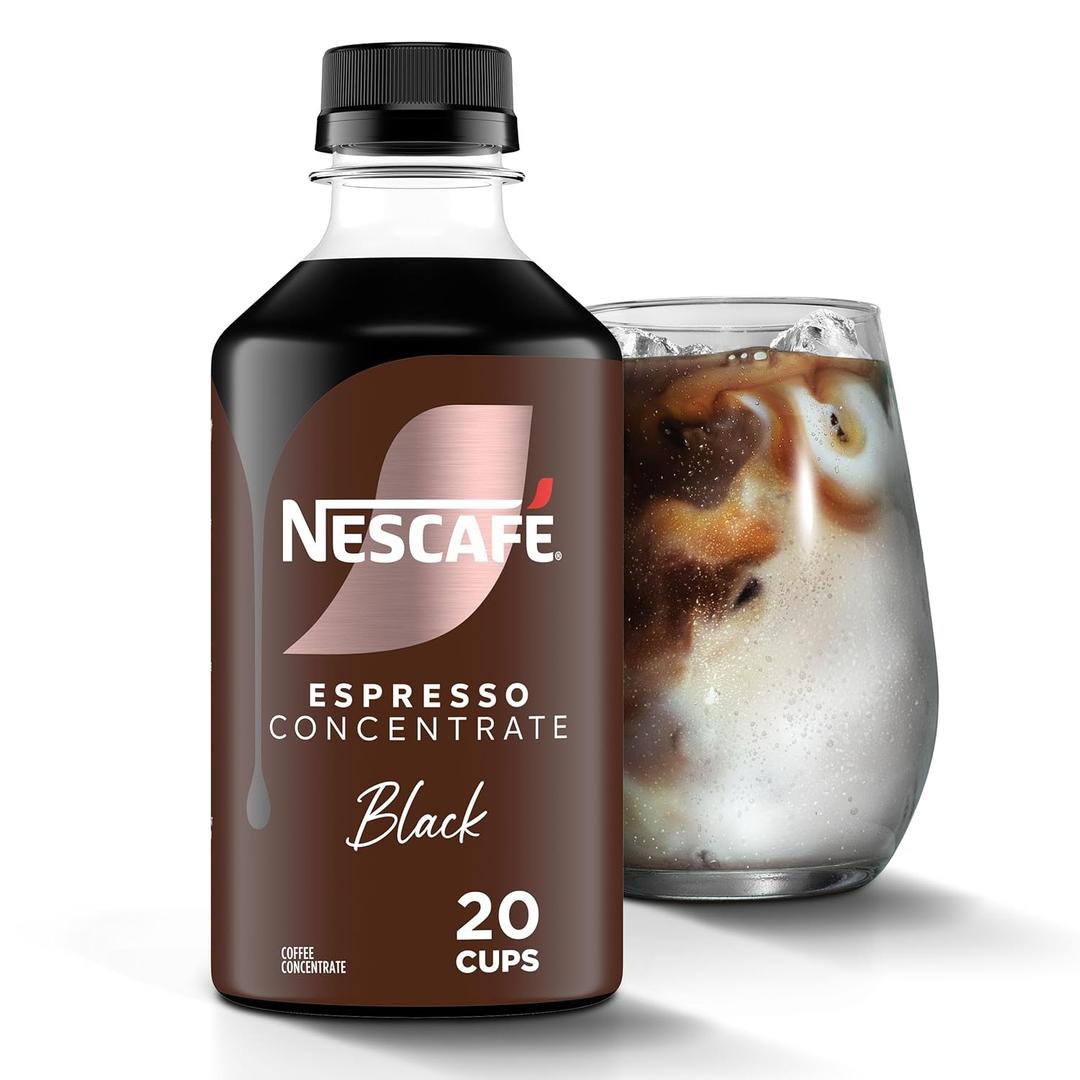 NESCAF Espresso Concentrate Black, Instant Espresso Coffee Concentrate, Cold Brew Style, Iced Coffee Style Drinks, 10 fl oz