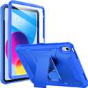Soke Case for iPad (A16) 11th Generation 11-inch 2025, iPad 10th Generation 10.9-inch 2022, with Built-in Screen Protector and Kickstand, Rugged Full Body Protective Cover - Abyss Blue