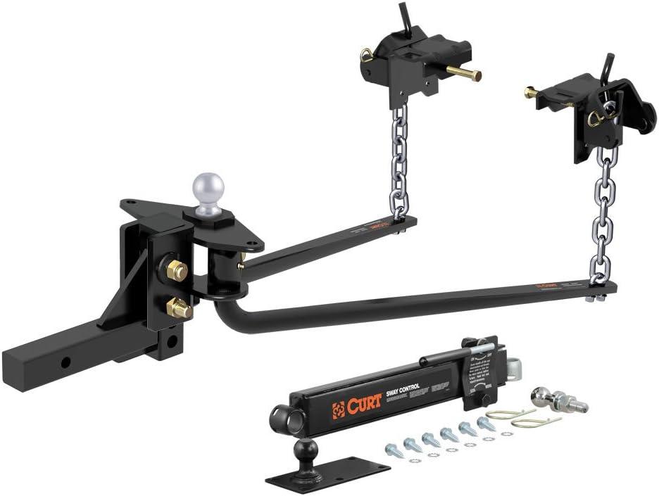 CURT 17062 MV Round Bar Weight Distribution Hitch with Sway Control, Up to 10,000 lbs., 2-Inch Shank, 2-5/16-Inch Ball