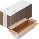 Calenzana 12x4x3 Shipping Boxes Set of 40, White Corrugated Cardboard Box for Mailing Packing Gifts Small Business