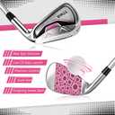 Golf Clubs for Women Right Handed Complete 14-Piece Set with Driver Fairway Hybrid Irons Putter Stand Bag & 3 Headcovers - Beginner Womens Golf Set Pink