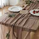 3pcs Nude Gauze Rustic Cheesecloth Table Runner 120 Inch 10 FT for Wedding Baby Shower Bridal Shower Birthday Engagement Garden Outdoor Party Long Sheer Boho Decorations