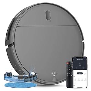 Robot Vacuum and Mop Combo, 2 in 1 Mopping Robot Vacuum Cleaner with Schedule, WiFi/Voice/App, Strong Suction, Easy of Use, SelfCharging Robotic Vacuum, Slim, Ideal for Hard Floor, Pet Hair, Carpet