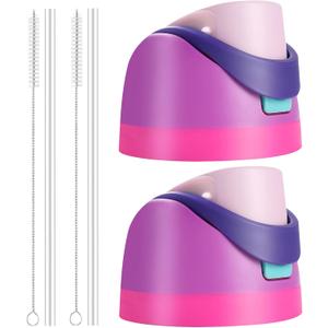 2 Pack Replacement Lid for Owala Freesip Water Bottle, Compatible with Owala Lid and Cap 16oz 24oz 32oz 40oz, Cup with Straw Brush, for Owala Accessories Leak-Proof,BPA-FreePurple