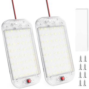 RV Lights Interior LED Dome Light, 48LED 800LM Ultra Bright 12V-85V LED White Lights RV Ceiling Light with Switch Control, for Car/RV/Trailer/Truck/Camper/Boat (2 Pack)