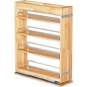 OCG 4-Tier Pull Out Kitchen Cabinet Spice Rack Holder Shelves (5" W x 22" D), spice organization for cabinet Storage Organization, pull out spice racks for inside cabinets