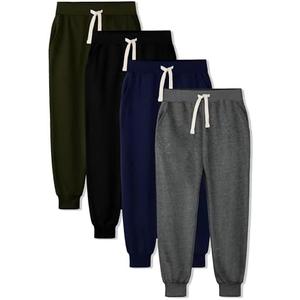HXP 4 Pack Boys Sweatpants Boys Joggers Cotton Youth Active Soft Sweatpants Kids Pocket Drawstring Joggers Pants, XXL