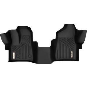 OEDRO Floor Mats 1st Row Fit for 2015-2021 Ford Transit 150/250/350 (No Transit Connect), One Piece Black with Vinyl Flooring, Black TPE All Weather Floor Liners
