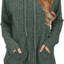 JomeDesign Sweaters for Women Long Sleeve Shirts Fashion Hoodies Pullover Sweatshirts Loose Casual Fall Tops (Large, Green)