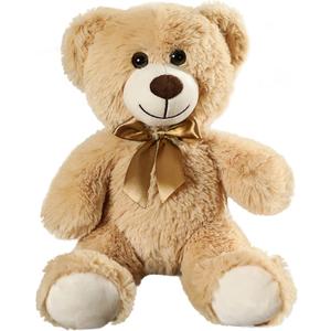 Plush Teddy Bear Cute Stuffed Animal Bear with Bow Plush Toys 13.8 Inches (Khaki)