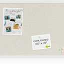 White Cork Board Bulletin Board with Linen, Wood Framed 24" x 18" Corkboard, Office Board for Wall Decor, Wall Mounted Pin Board Picture Board with 20 Pushpins for School, Home & Office