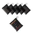 Patu Mini Zipper Mesh Bags, 4" x 5", Size S / A7, 5 Pieces, Beauty Makeup Lipstick Cosmetic Accessories Organizer, Small Travel Kit Storage Pouch, Black