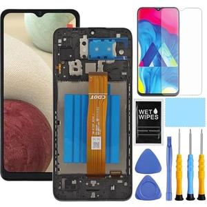 for Samsung Galaxy A12 Screen Replacement with Frame for Samsung a12 a125u Screen Replacement kit s127dl a125a a125w LCD Display digitizer Touch Screen Assembly with Repair Part Tools 6.5 inch