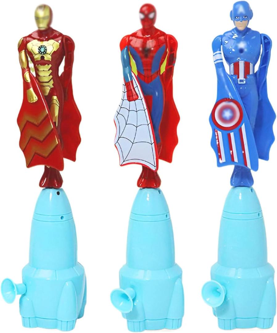 3Pcs Super Hero Launcher Cool Flying Drawstring Boys and Girls Indoor and Outdoor Toys Outdoor Games Birthday