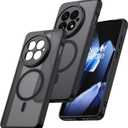 Magnetic for OnePlus 13 Case [Compatible with MagSafe] Translucent Matte Shockproof Phone Case with Camera Cover, One Plus 13 Slim Thin Yet Military Grade Drop Proof Silicone Bumper Case, Black