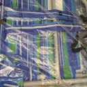 Tall Beach Chairs for Adults, 17" High Backpack Beach Chair with Wooden Armrests, 5 Positions Reclining Heavy Duty Chair with Large Cooler Pouch, Support to 350LBS Striped Blue&Green,2pack