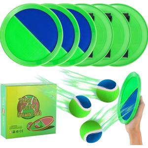 Outside Toys for Kids Ages 4-8 - Toss and Catch Ball Set, Kids Outdoor Games Yard Games for Kids and Adults with 6 Paddles and 3 Balls Toys for 3 4 5 6 7 8 Year Old Boys Girls Birthday