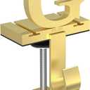 Monogrammed Christmas Stocking Holder with Initials,2 in 1 Fireplace Stocking and Garland Hanger for Mantle,2 Hooks Letter Gold Stocking Holder for Xmas Fireplace (Letter-G)