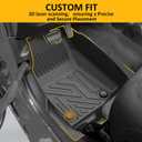 Falafa Floor Mats Fits for Jeep Wrangler JL Unlimited 4 Door 2018-2025(Not Fit for JK or 4XE) All Weather TPE Custom Heavy Duty Floor Liners Includes 1st & 2nd Row Car Mats, Black