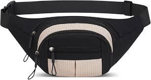 Ausion Fanny Pack Waist Bag for Men&Women Adjustable Belt Hip Bum Bag Fashion Water Resistant Hiking Waist Bag for Traveling Casual Running Hiking Cycling, Black