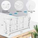NelyBet Kitchen Utensil holder for Countertop, Silverware Caddy,Marble White Cutlery Holder Utensils Organizer for Party Gatherings, Metal and Durable Design