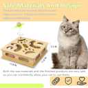 Interactive Wooden Cat Puzzle Toy Box Indoor Hunting Play Toy to Stimulate Your Cats Energy and Instincts (Burlywood)