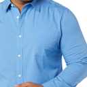 Amazon Essentials Men's Long-Sleeve Slim-Fit Stretch Poplin Shirt (Brown, XS)