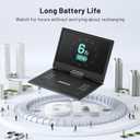 POFOTO 15.7" Portable DVD Player with 14.1" HD Swivel Screen, 6-Hour Rechargeable Battery, Dual Speakers, USB/SD/TV Sync, Supports Multiple Disc Formats, Black [Not Support Blu-Ray]