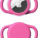 2 x Waterproof Airtag Holder for Dog Collar, Soft Full-Body Protective Airtag Holder for Dog & Cat Collars, Ultra-Durable, Easy Installation, Lightweight Clear Airtag Case (Rose, Small)