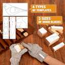 Wood Carving Kit, 24Pcs Wood Carving Tools with Storage Bag, Wood Whittling Knife Kit with 4pcs Templates & 6pcs Basswood Blocks for DIY Beginners