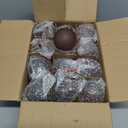 DN DECONATION Brown Glass Christmas Ball Ornaments, Set of 24, 2.5"Hanging Christmas Baubles for Xmas Tree Decoration, Wedding Party Gift