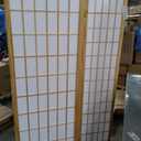 Roundhill Furniture Oriental Shoji 4 Panel Screen Room Divider, Natual