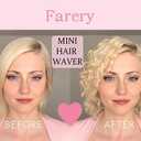 Farery Mini 3 Barrel Hair Waver - Portable Beach Wave Curling Iron for Short Hair, 1/2 Inch Ceramic Crimper with 3 Temp Settings & 30s Fast Heating, Dual Voltage Travel Hair Waver for Women, Pink