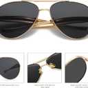 Oversized Gold Aviator Sunglasses for Women Men Retro 70s Metal Big Aviators Sun Glasses Womens Trendy CS002 (Gold Frame/Black Lens)