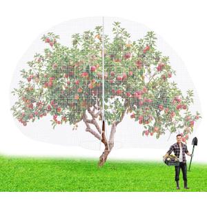 14 x 18 ft Large Fruit Tree Netting for Protecting Fruit from Squirrels Birds Bug Deer & Rat Garden Mesh Netting with Zipper and Drawstring Heavy Duty Tree Covers for Garden Bushes