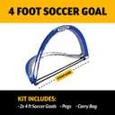 PUGG Pop Up Soccer Goal, Portable Training Football Knitted Poly Net Equipment, The Original Pickup Game Goal, Includes Two Goals & Bag