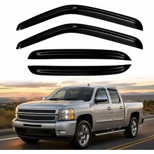 4 Rain Guards for 2001-2007 Chevy Silverado GMC Sierra 1500 1500HD 2500 2500HD 3500 3500HD 2000-2006 Suburban Yukon XL 1500 2500 Crew Cab 02-06 Escalade EXT Chevy Avalanche 1500 2500 Tape On