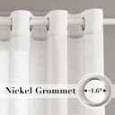 H.VERSAILTEX White Sheer Linen Curtains for Living Room 84 inches Long Bedroom Curtains 2 Panel Sets Grommet Semi Sheer Elegant Soft Light Filter Window Treatments Curtain, White
