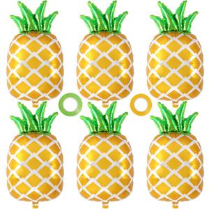 6 Pcs Pineapple Balloons, 29 Inch Pineapple Foil Balloons, Large Fruit Mylar Balloon for Summer Themed Party Birthday Baby Shower Decorations
