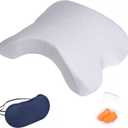 ALEVMOOM Cuddle Pillow for Couples Memory Foam Neck Cervical Pillow Cuddling Pillow Arch Tunnel Shaped Design for Arm and Neck Support When Spooning,Great for Travel,Office,Reading and Napping (New White)