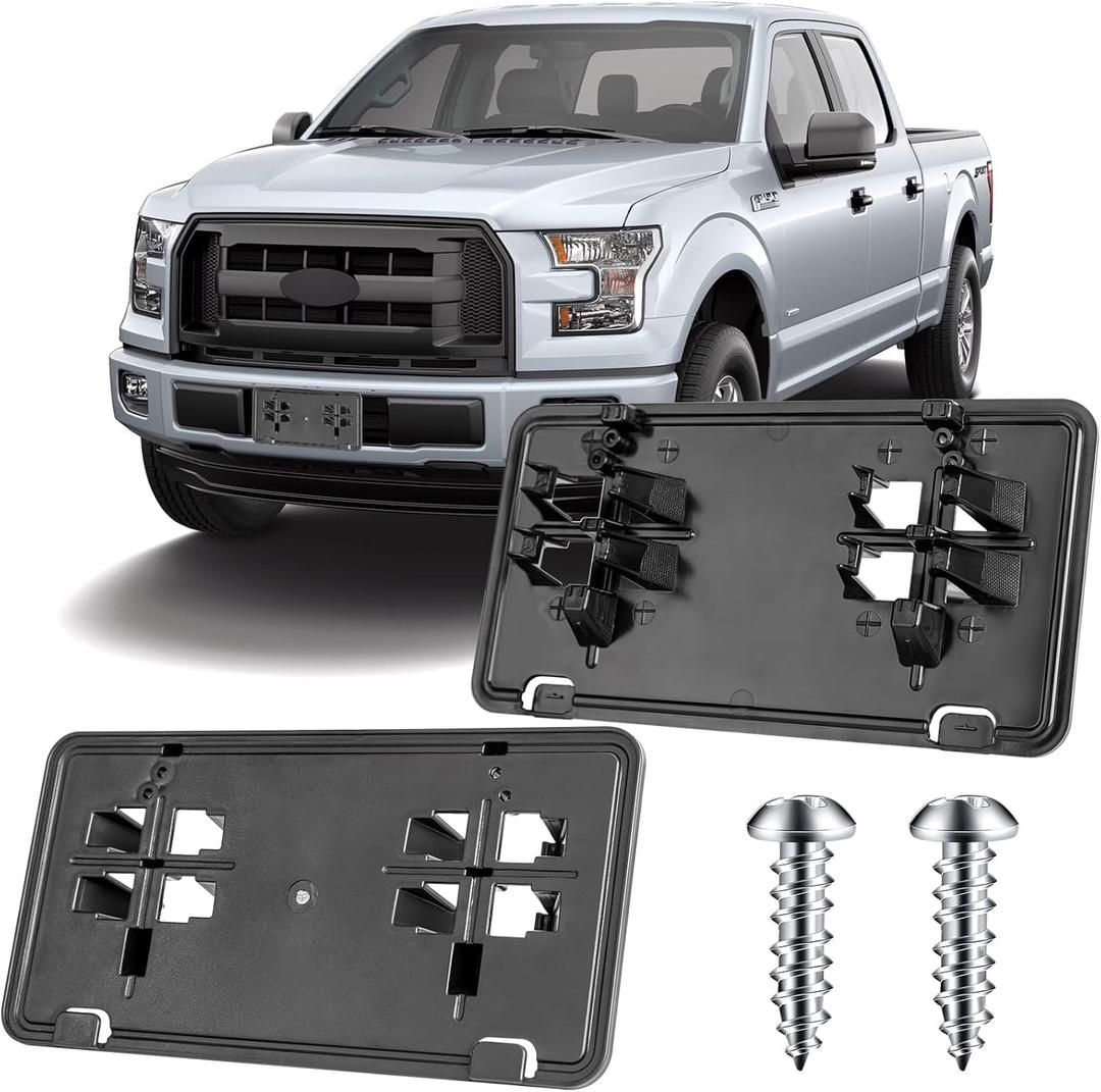 License Plate Bracket Accessories for Ford F150 2015 2016 2017, Front Bumper License Plate Holder Replacement Frame Black Mount, Replaces# FO1068166 FL3Z17A385B