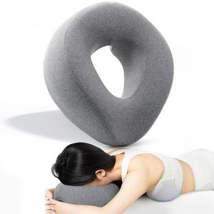 Face Down Pillow Massage Headrest for Bed, Face Down Pillow After Eye Surgery BBL Post Eye Surgery Recovery, Comfortable Support Equipment for Sleeping & Pain Relief Gray