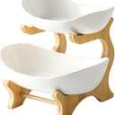 2 Tier Fruit Bowl for Kitchen Counter Fruit and Vegetable Storage Tiered Fruit Bowl,2 Tier Fruit Basket for Kitchen Counter, 2 Tiered Fruit Tray Stand