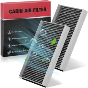 2 x BDFHYK 2PC Cabin Air Filters with Activated Carbon Compatible with BMW 528i, 528i xDrive, 535i, 535i GT, 535i xDrive, 550i, 650i, M5, M6, 528xi, 535xi, 525i, 530xi, 530i, 525i, 545i, 645Ci