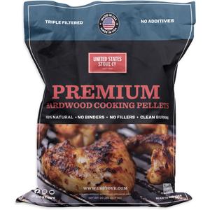 US Stove Bourbon Flavor Cooking Pellets, 20 lb. Bag, (No BBD)