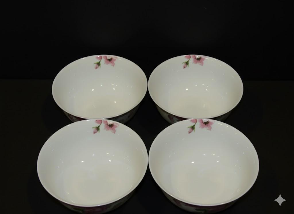 MALACASA Small Bowls, 14 Ounce Ice Cream Bowl, Stoneware Dessert Bowls Set of 4 with for Snack, Chip, Fruits, Side Dishes - 4.5 Inch, Arctic White k