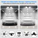 Garage Lights - 2Pack Super Bright 32000LM LED Garage Ceiling Light 6500K LED Shop Light w/ 6 Deformable Panels Screw in E26/E27 Socket Light Bulbs for Workshop Storage Warehouse Attic