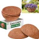 Halatool 4 Pack 20 Inch Coconut Liners for Planters 100% Natural Hanging Basket Liners Round Coco Coir Liner for Balcony Garden Patio Porch Home Decor