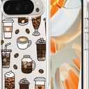 MOSNOVO Case for Google Pixel 9 Pro XL, [Buffertech 6.6ft Military-Grade Drop Protection] [Anti Peel Off Tech] Clear TPU Bumper Phone Case Cover Design - Coffee