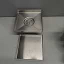 SaniteModar Shower Drain, Invisible 6 inch Square Shower Drain 2-in-1 Tile Insert Cover, 304 Stainless Steel Brushed Shower Floor Drain with Hair Catcher and Threaded Adapter